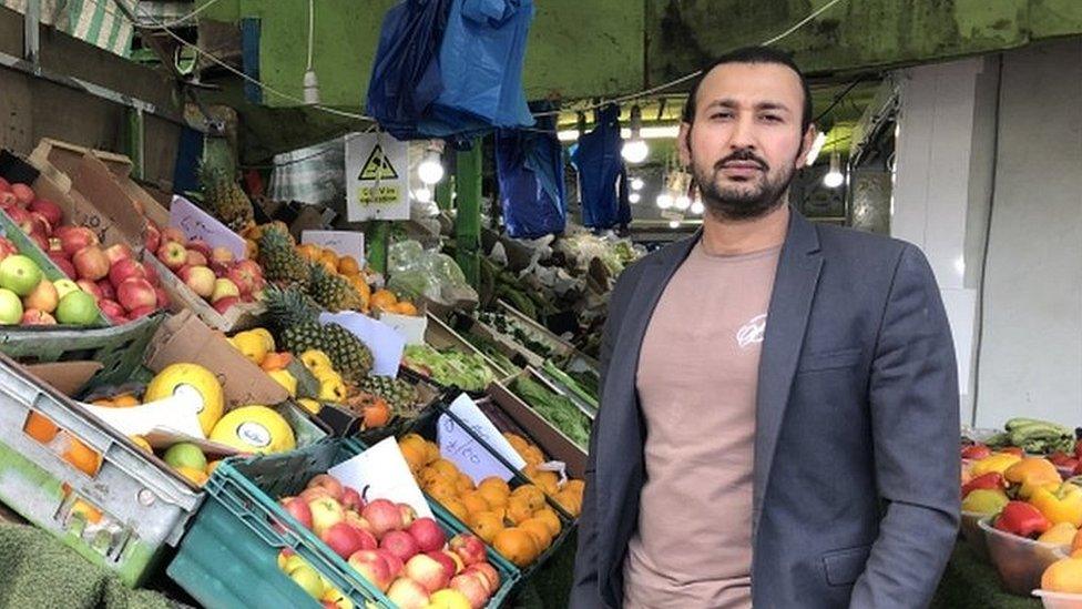 Market trader Qadar Paja at his Peterborough market stall