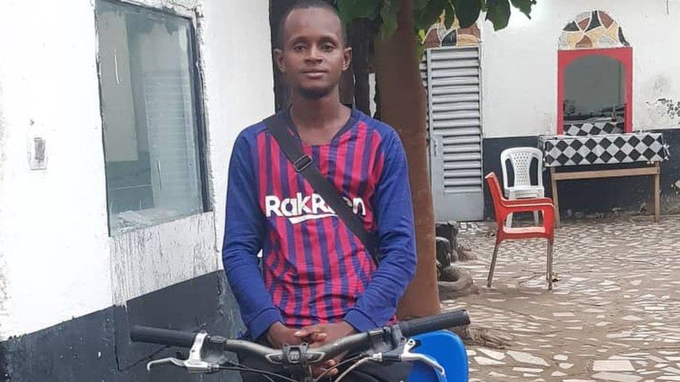 Mamadou Safayou Barry with his bike