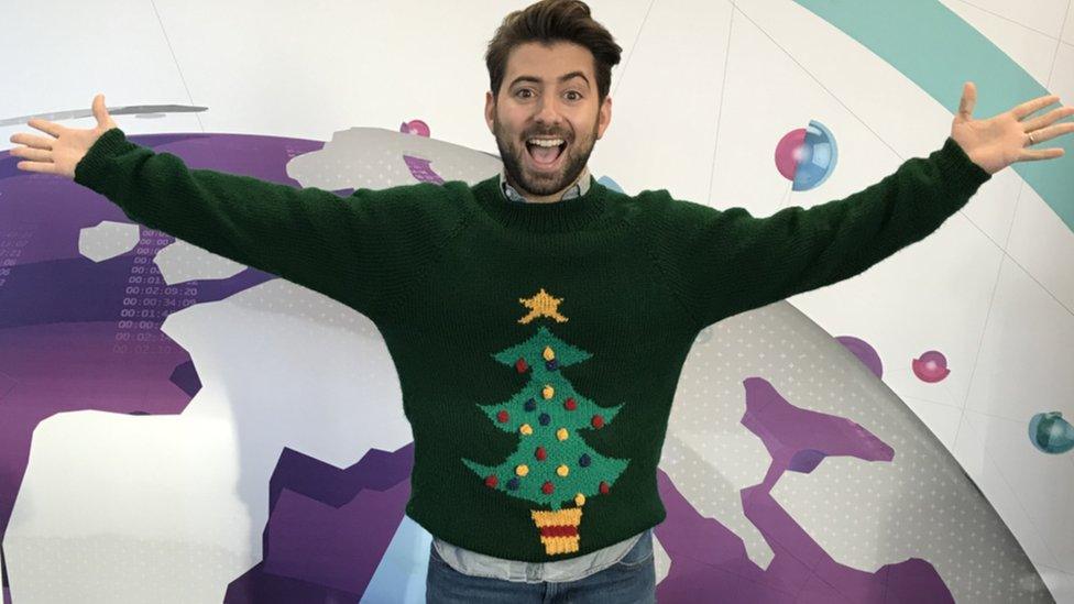 Ricky in a Christmas jumper