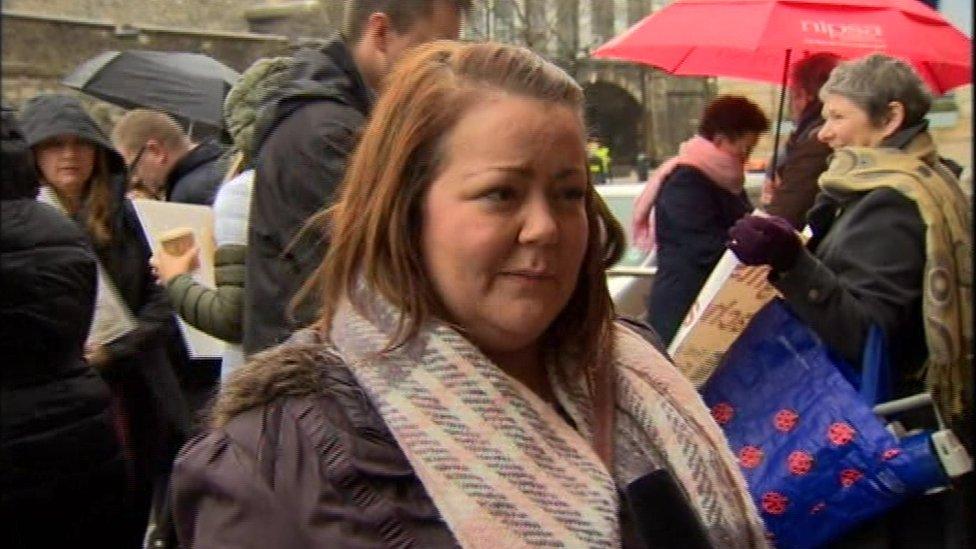 Teacher Catriona Concannon, from Londonderry, said it wasn't right that some teachers were excluded from applying for the jobs