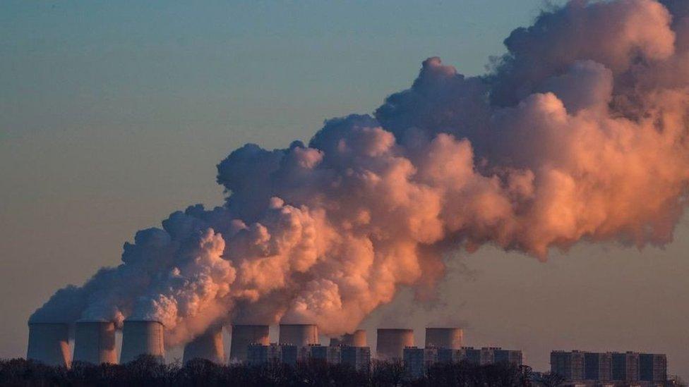 Smoke from coal power station chimneys