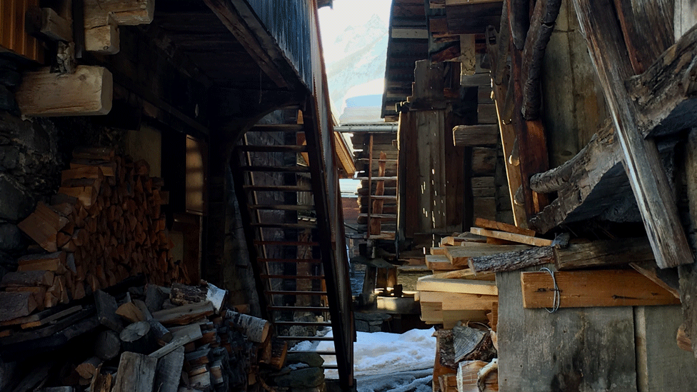 Wood stored in Lötschental