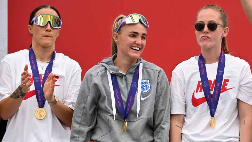 Lucy Bronze, Georgia Stanway and Keira Walsh.