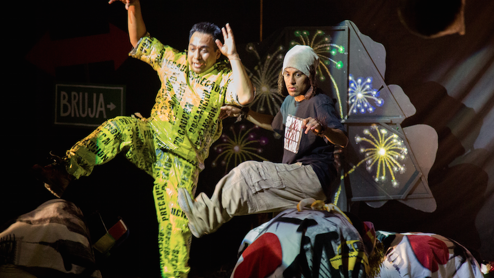 Prisoners taking part in a Shakespeare Forum performance