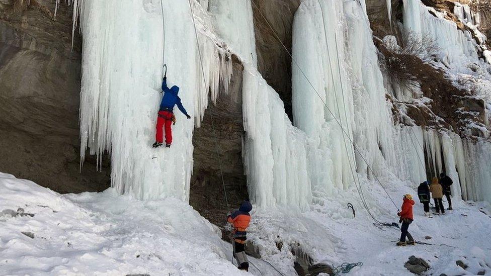 Ice climbing