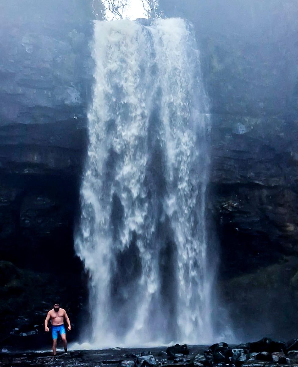 Amr Madbouly at Henrhyd Falls