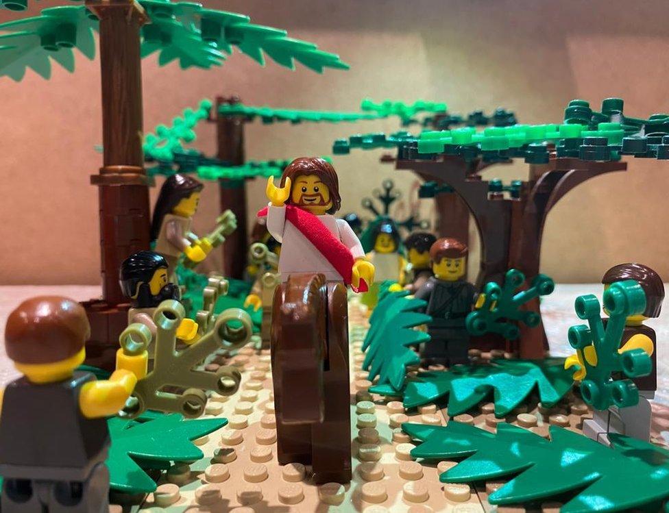 Palm Sunday recreated in Lego