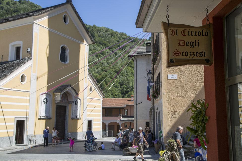 The Scottish social club is situated opposite the church