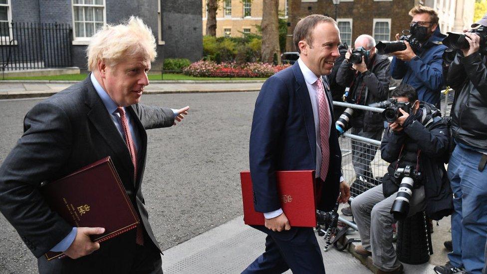 Boris Johnson and Matt Hancock during the pandemic