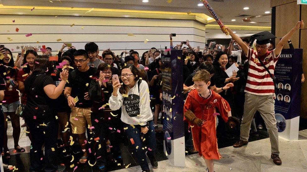 Harry Potter fans at Singapore bookshop