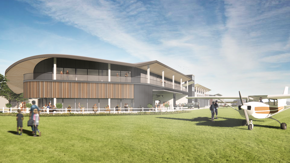 Artist's impression of new flying and visitors centre