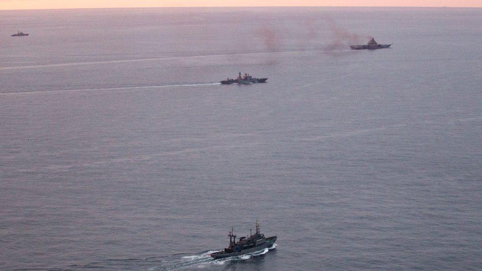 Russian task force ships, 17 Oct 16