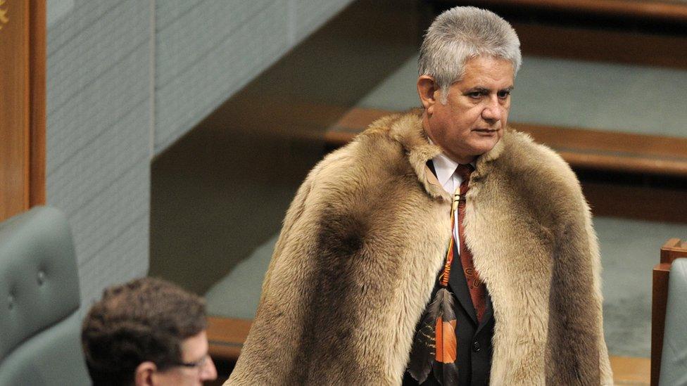 Key Wyatt wore a kangaroo skin coat to deliver his maiden speech to parliament