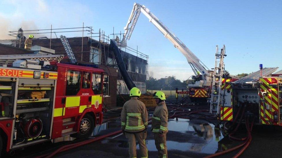 Firefighters at Cecil Jones Academy