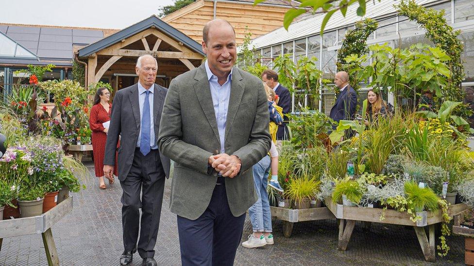 The Prince of Wales during a visit to the Duchy of Cornwall nursery, near Lostwithiel, Cornwall, to open its new restaurant