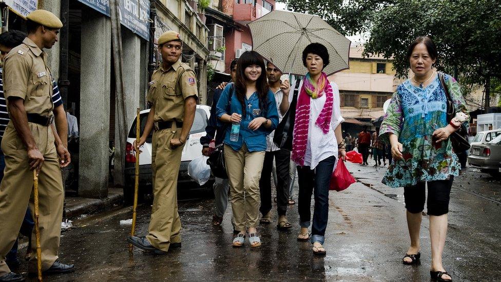 Foreign tourists in India