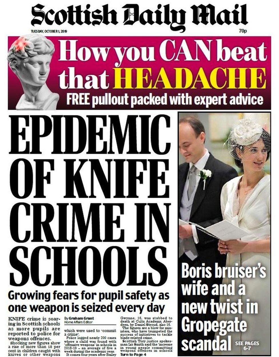 Scotland's papers Knife crime and winter election fears BBC News