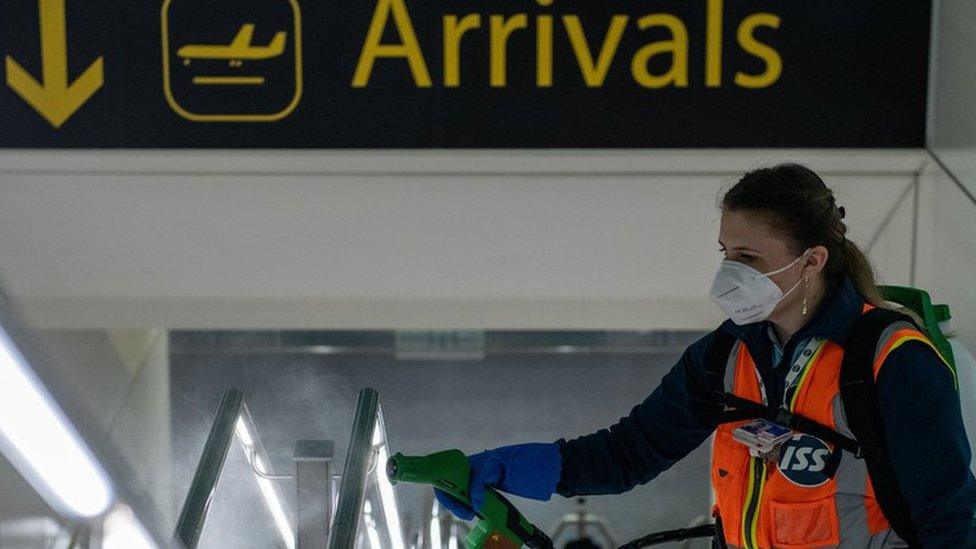 A woman at Gatwick Airport