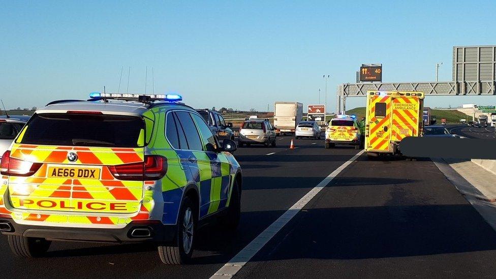 Police on A14