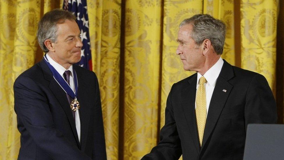 Tony Blair and George Bush