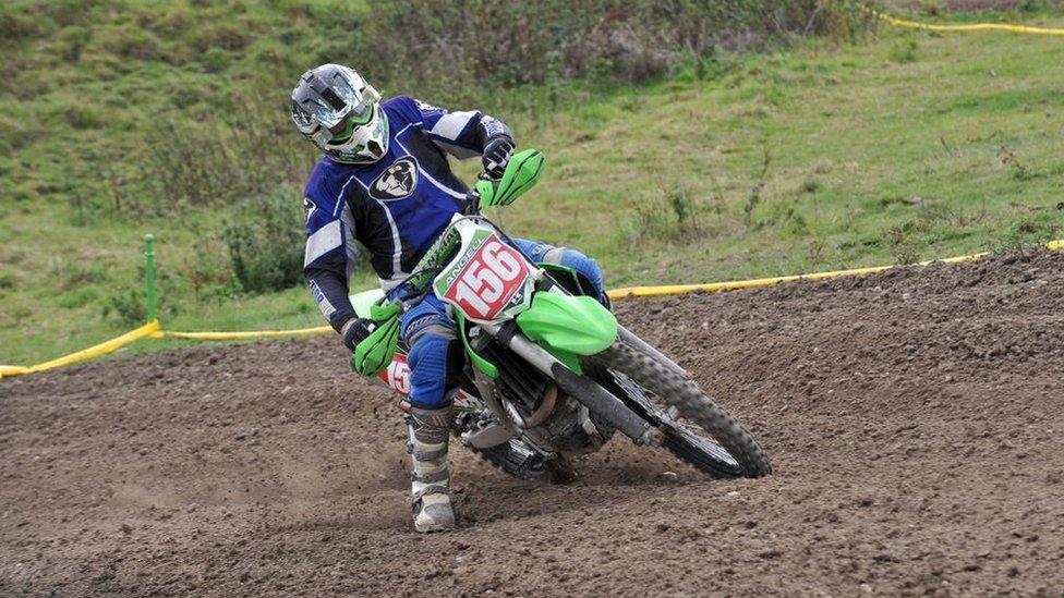 Steve Angell on his motocross bike