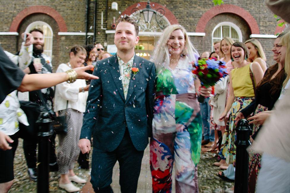 Rory and Lucy Dearlove marrying at Camberwell register office