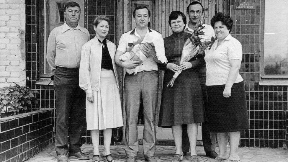 Sergei and family including Yulia at the time of her birth