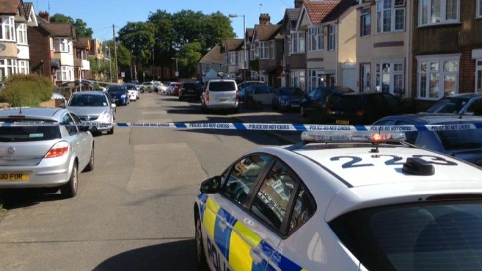 Police cordon across Overstone Road