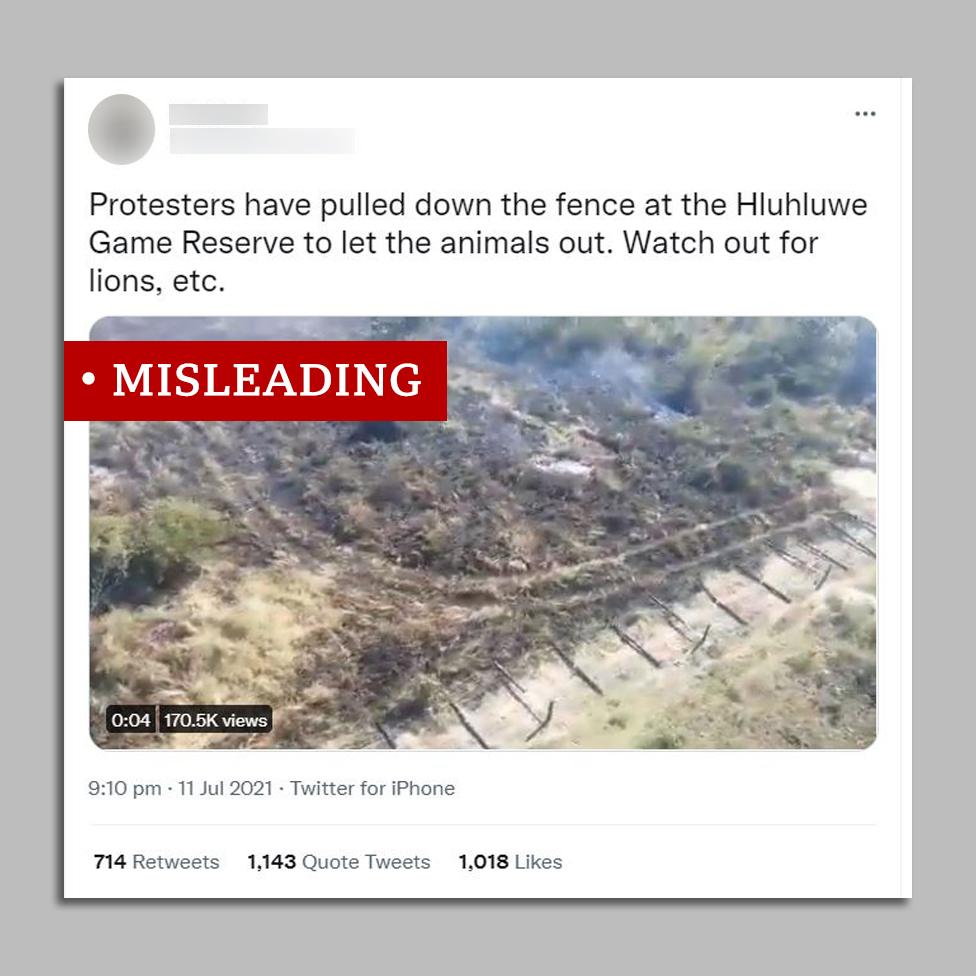 Screengrab labelled misleading