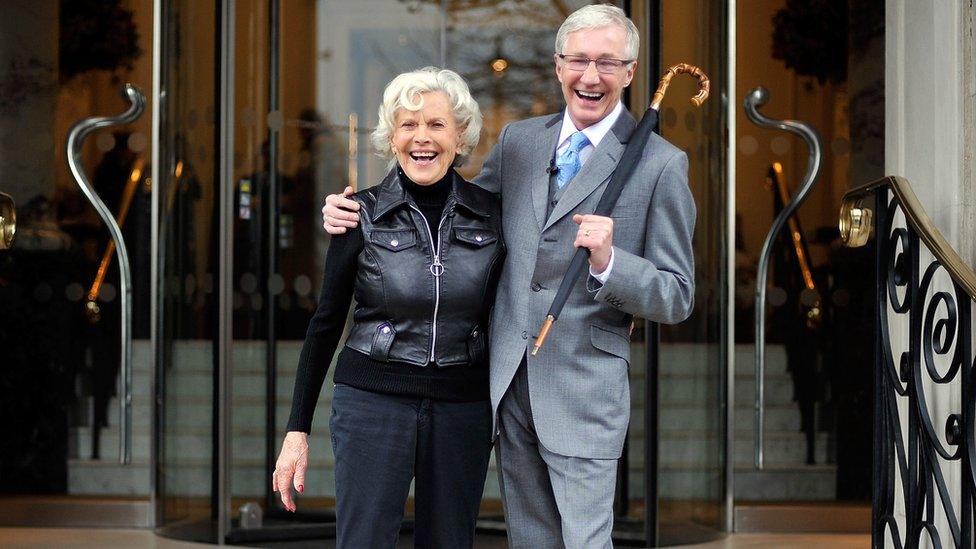 Honor Blackman with Paul O'Grady