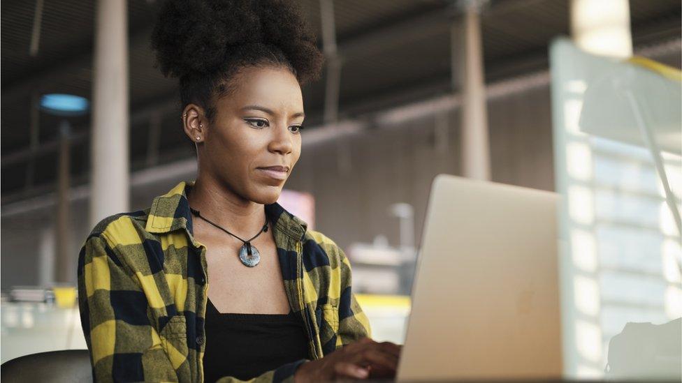 Woman at a laptop