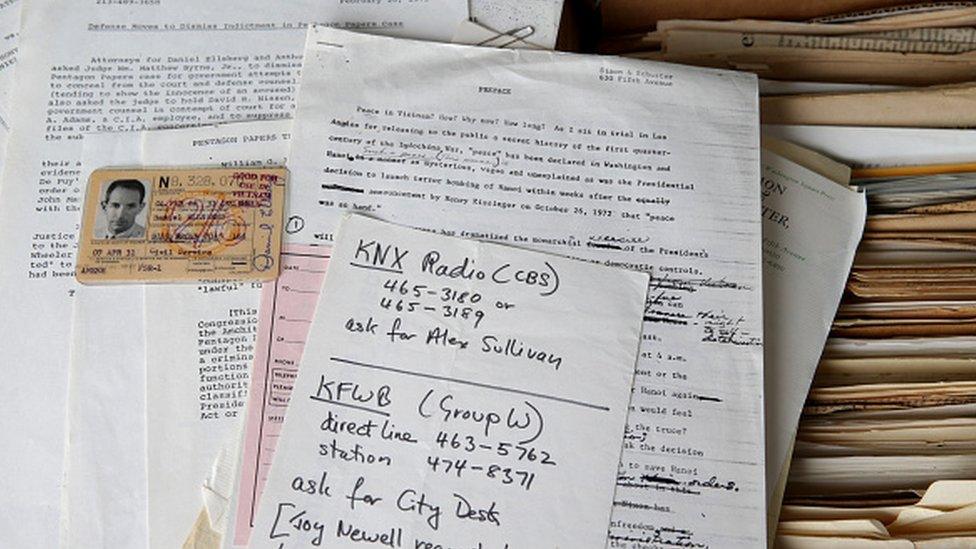 Papers belonging to Daniel Ellsberg