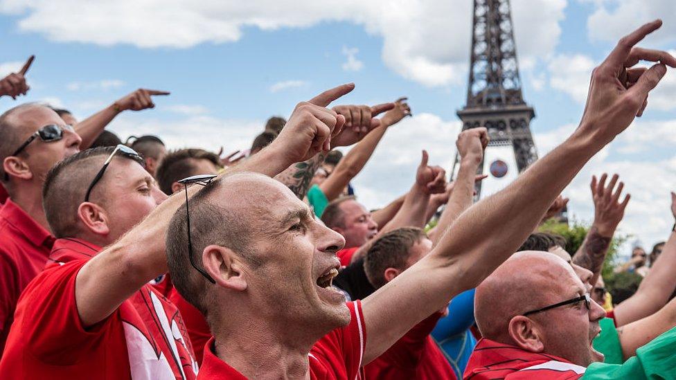 Wales fans in Paris for Wales v Northern Ireland