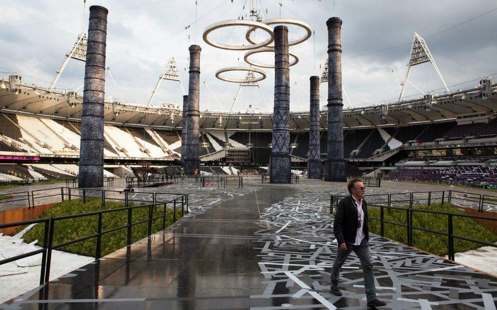 Danny Boyle inside stadium