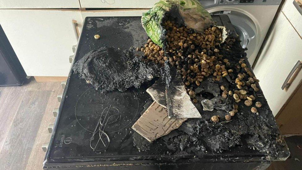 Cooker after fire