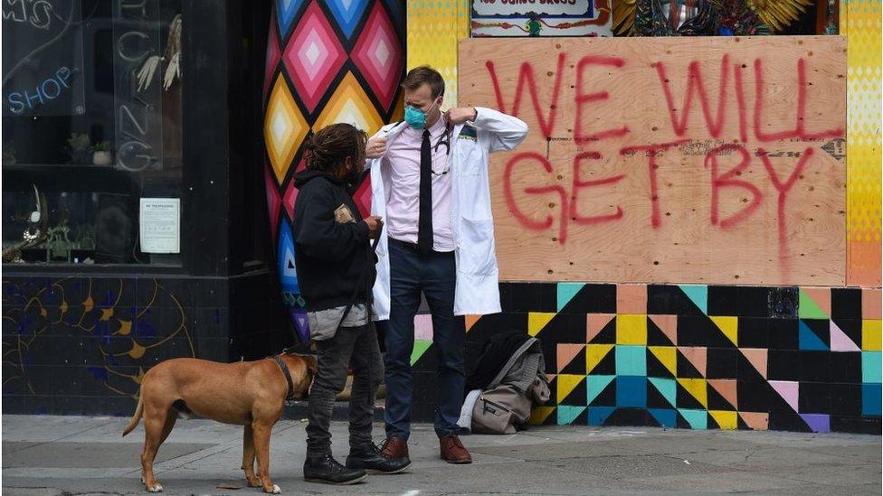 A doctor in San Francisco speaks to homeless people about their health