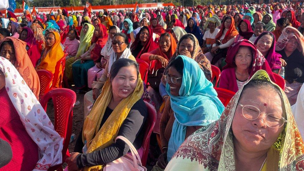 Thousands of women attended the rally that kicked off the march on Sunday