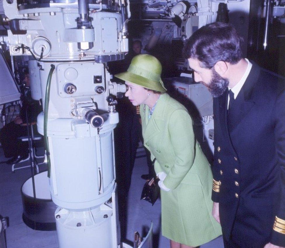 The Queen in submarine HMS Resolution