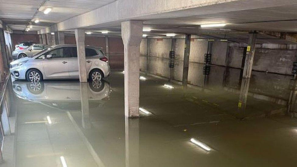 The Bridge Hotel car park in Chertsey