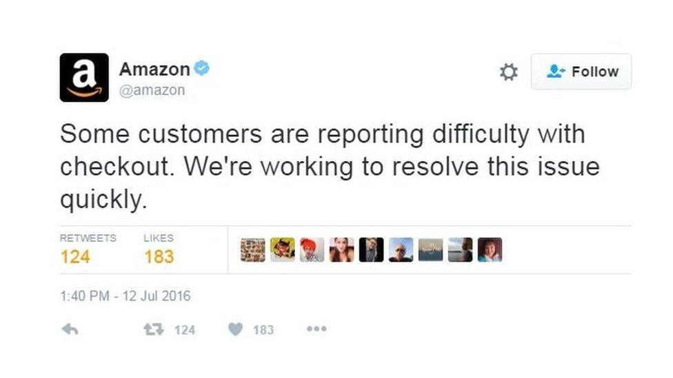 Amazon's tweet