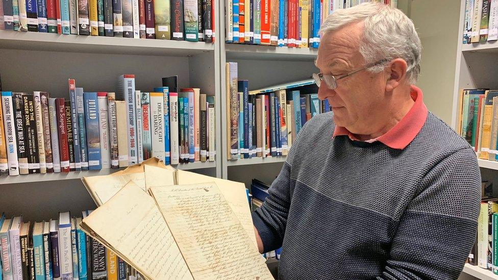 Roger Henley with the Brunel letters