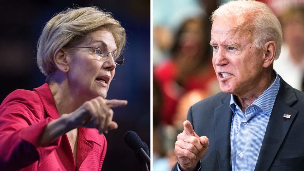 Elizabeth Warren and Joe Biden