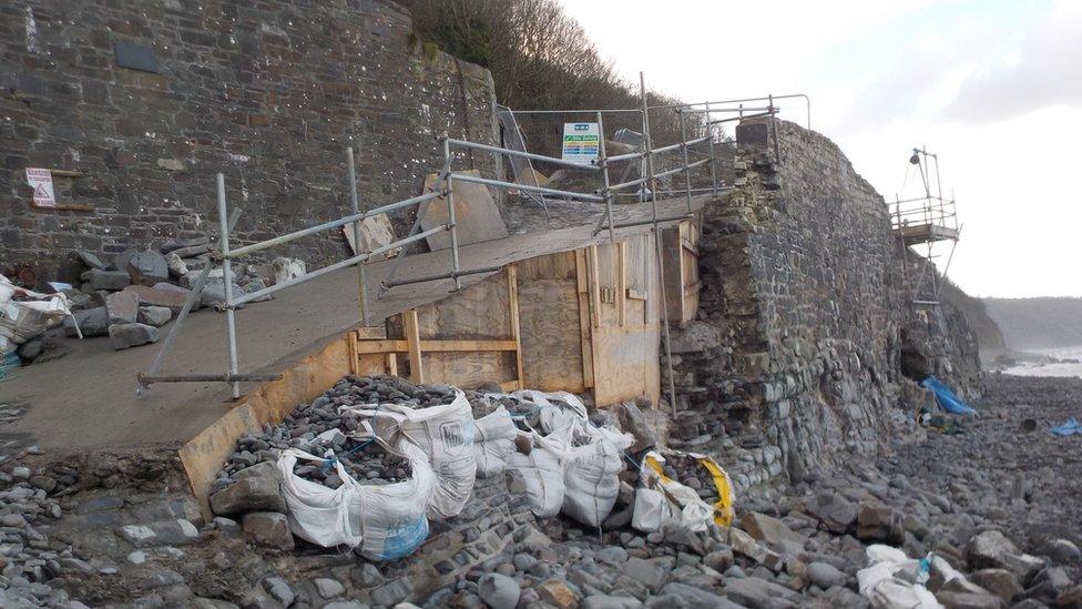 Damaged coast path