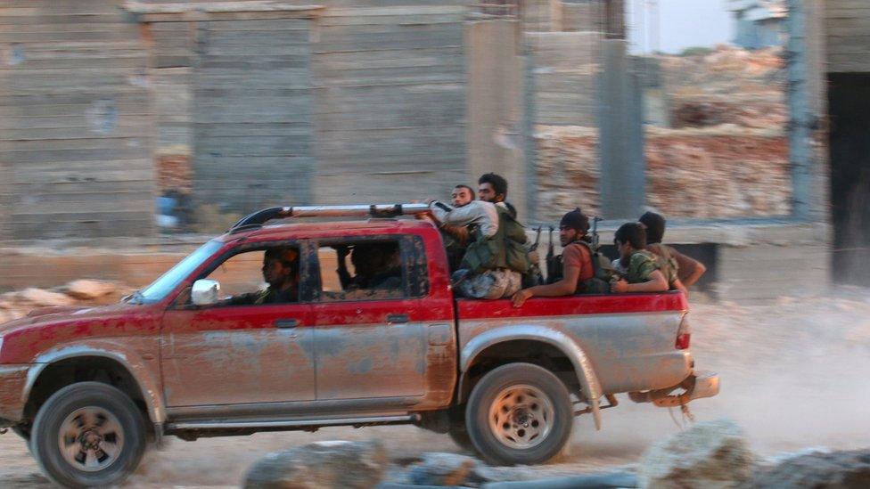 Jabhat Fateh al-Sham fighters in southern Aleppo (5 August 2016)