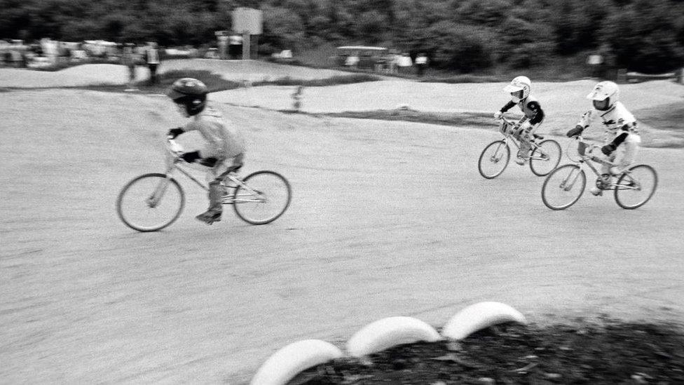 Children racing at Bolehills BMX track