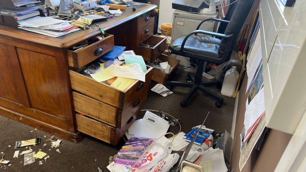 ransacked office