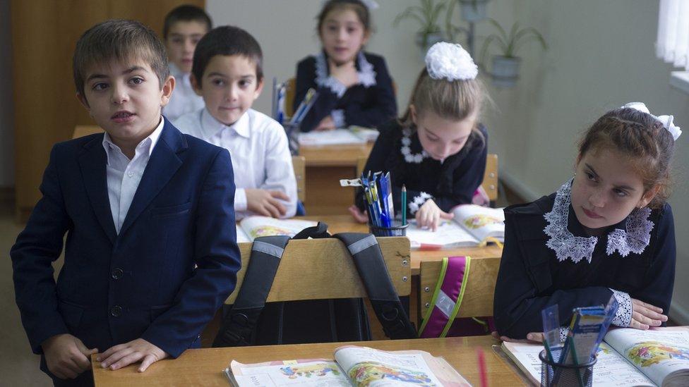 Russian schoolchildren in Caucasus, file pic - 28 Oct 16