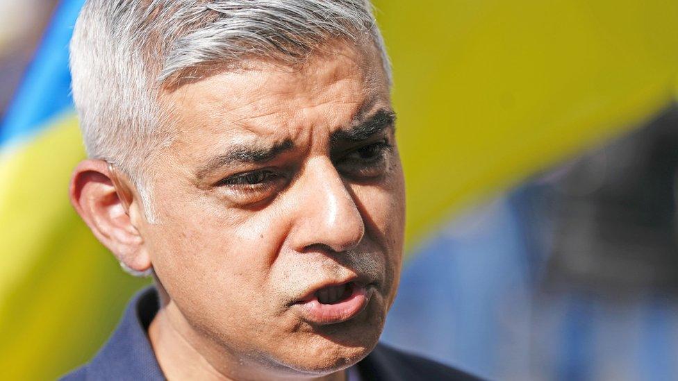 Sadiq Khan at march for Ukraine in London