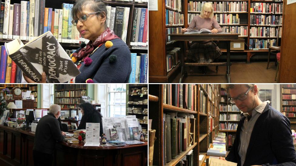 (From top left, clockwise) Members Nad Fiorrucci, Angela Beaumont, Andrew Graham and librarian Jane Riley