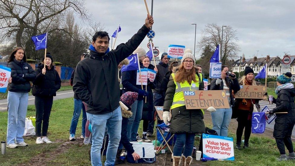 Striking staff in Derby